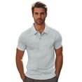 thumbnail image 2 of Men Polo T Shirts Short Sleeve Waffle Tees Shirts Lightweight Grey Men Clothes, 2 of 3