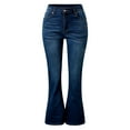thumbnail image 5 of Fgnfyis Casual Solid Flared Pants Stretch Pants for Women High Waist Bootcut Comfortable Everyday Elastic Denim Trousers with Wide Leg Pants for Women Blue S, 5 of 5