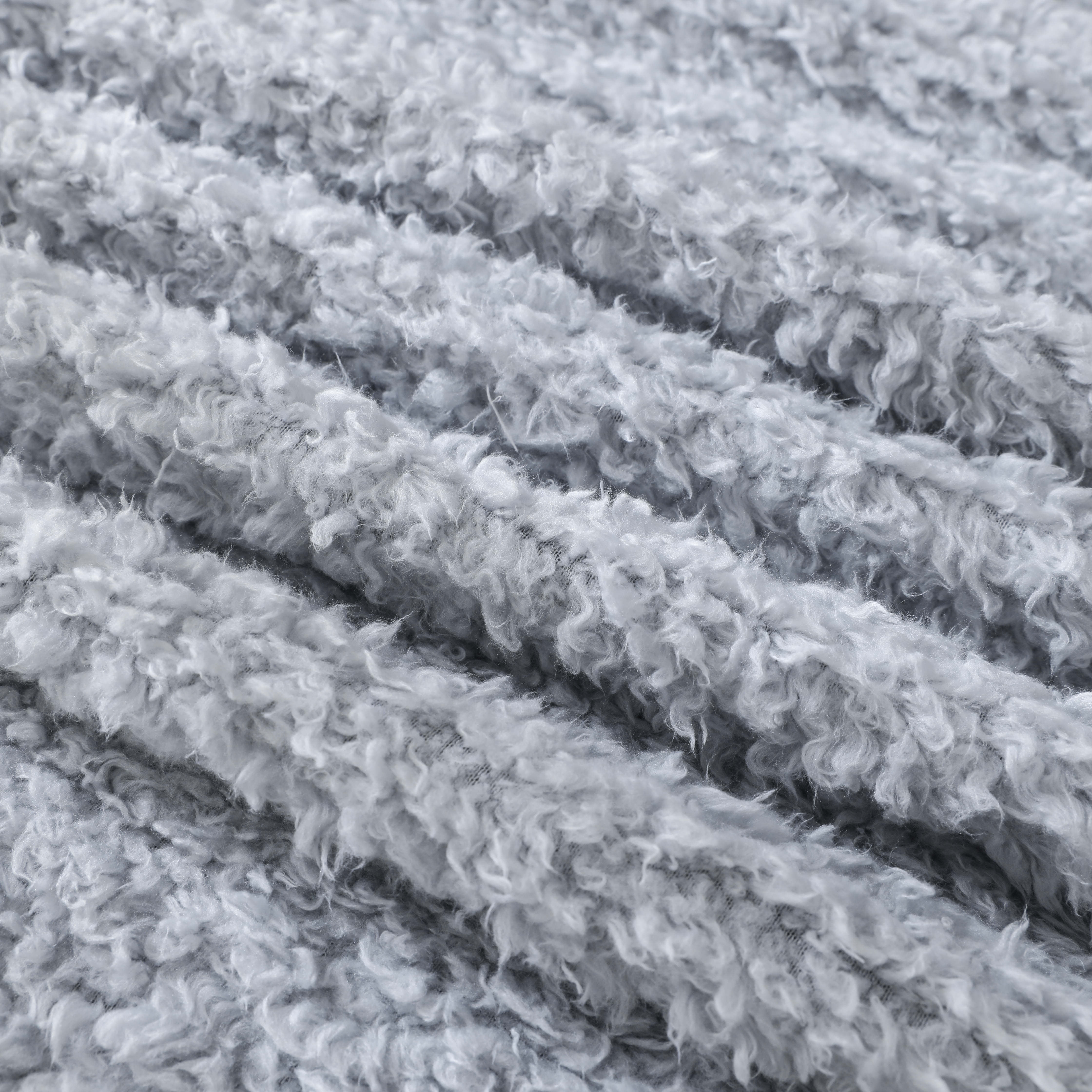 Mainstays Faux Shearling Blanket, Lt. Gray, Full/Queen 90"X90", for Adult