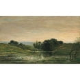 thumbnail image 2 of Charles François Daubigny 14x10 Gold Ornate Wood Frame and Double Matted Museum Art Print Titled - Gillieu Pond, Dauphine; Solitude (1876), 2 of 4