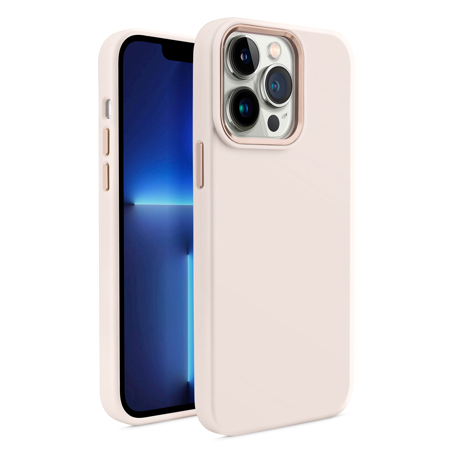 For Apple iPhone 11 (6.1") Hybrid Liquid Silicone Rubber with Metal Buttons and Camera Edges Protective Shockproof Slim Cover ,Xpm Phone Case [ Beige ] - image 3 of 3