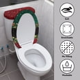 thumbnail image 3 of HELLHERO Christmas Snowman Gingerbread Man Toilet Seat Set 17"x21" Stretch Easy to Install for Household, 3 of 5