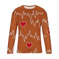 thumbnail image 4 of Fartey Men's Valentine's Day T Shirts Big and Tall Long Sleeve Crew Neck Workout Tshirts Fashion Funny Valentines Graphic Tees 2025 Brown S-4XL, 4 of 5