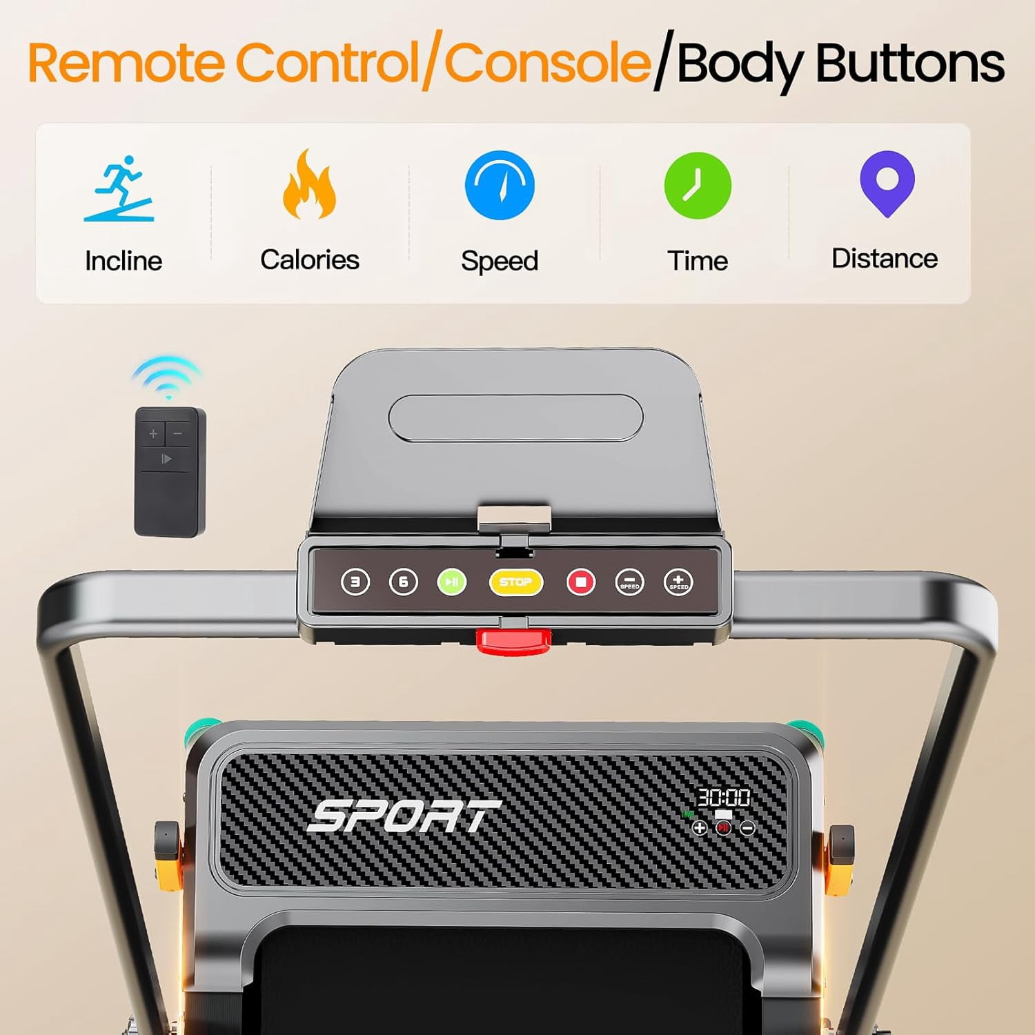 AKLUER 2 in 1 Walking Pad Treadmill with Incline & Shiatsu Foot Massager, 330LBS Capacity, LED Display, Remote Control for Home & Office