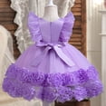 thumbnail image 4 of LUOGENLI Dresses For Girls 8-10 Child Girls Tulle Dress Party Fly Sleeve Lace Embroidery Flowers Gown Dresses Girls Dresses Size 5-6 Girls Dresses Size 7-8 Fancy 3-4 Years, 4 of 9