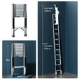 thumbnail image 3 of Birinta Telescoping Ladder, Multi-Purpose A-Frame Telescoping Extension Aluminum Ladder with Wheels 330lb Capacity, stainless steel for Home or RV Outdoor Work, 3 of 9