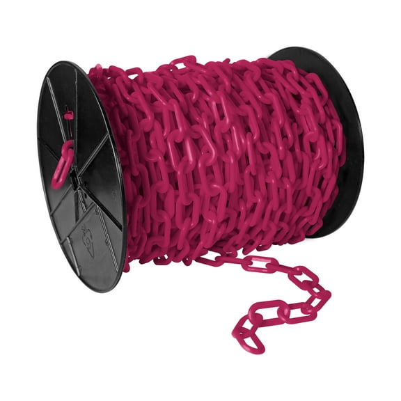 2 Inch x 125 Feet Safety Pink Plastic Safety Chain Reel