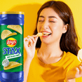 thumbnail image 7 of Lay's Stax Sour Cream and Union Flavored Potato Crisps Crunchy Delicious Chips Snacks for Kids Adult Lunchbox Halloween Trick or Treats Birthday Party Gifts - Pack of 2, 7 of 7