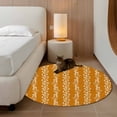 thumbnail image 2 of Small Round Rug 3Ft Washable Non-Slip, Orange Spring Leaves Circle Area Rugs for Living Room Bedroom, Pastoral Botanical Striped Flowers Indoor Floor Mats Carpet Runner for Home Decor, 2 of 8