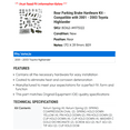 thumbnail image 2 of Rear Parking Brake Hardware Kit - Compatible with 2001 - 2003 Toyota Highlander 2002, 2 of 2