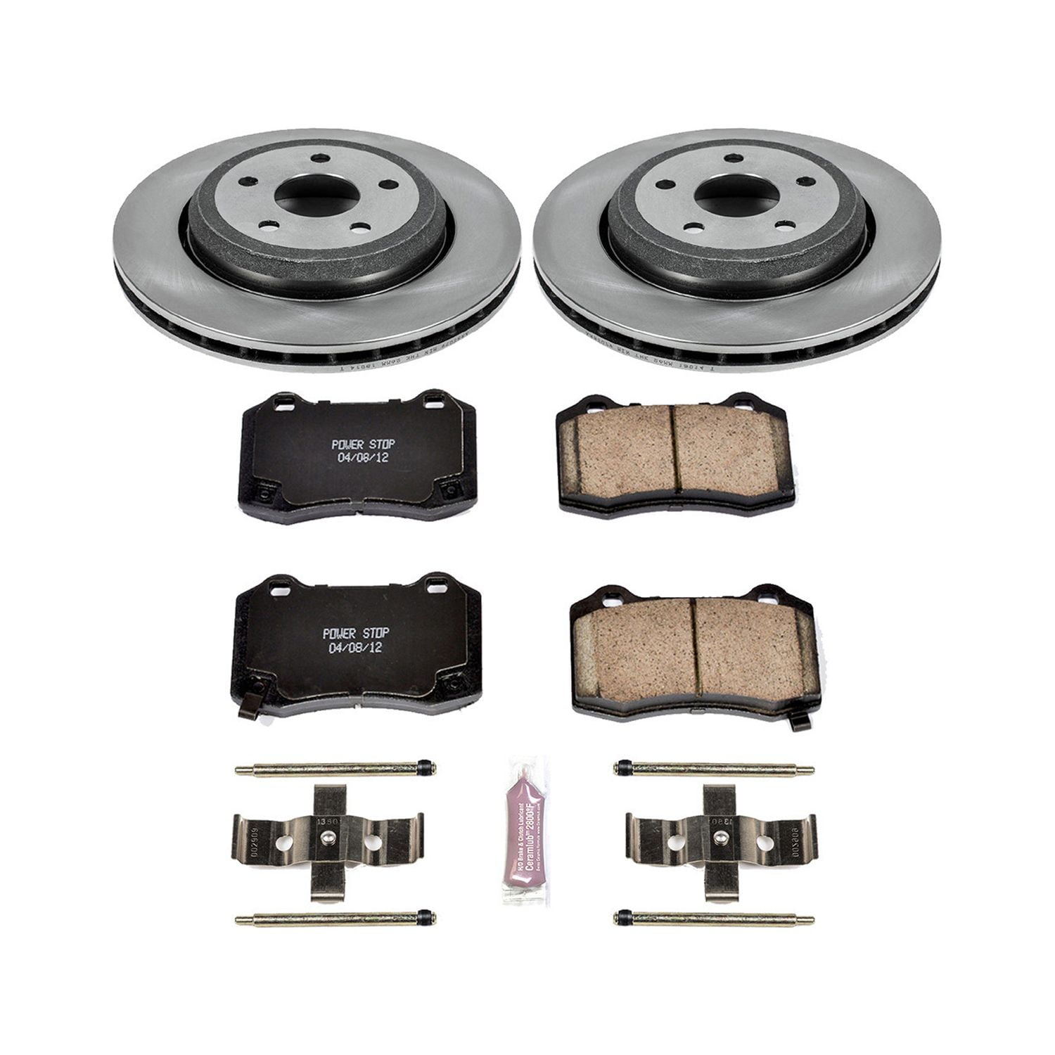 Power Stop Rear Stock Replacement Brake Pad and Rotor Kit KOE5956