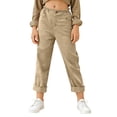 thumbnail image 2 of Girls Capri Pants Summer Trendy Linen Cropped Trouser with Pockets Beach Casual Cruise Fashion Capris Clothes, 2 of 7