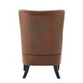 thumbnail image 4 of Kenedy Contemporary Microfiber Wingback Club Chair, Brown, 4 of 6