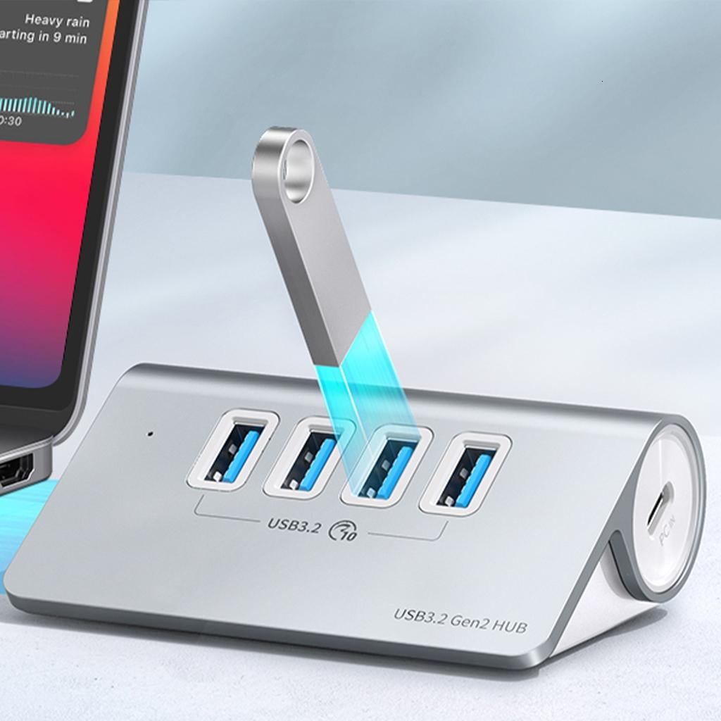 Tizuqe Streamlines Workspaces USB3.2 Hub, USB Splitter Fast Data &Strong Power Adapter