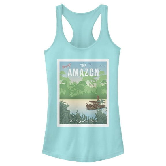 Junior's Jungle Cruise Visit the Amazon  Racerback Tank Top Cancun Large