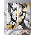 thumbnail image 3 of Black Gold Line Sheer Curtains for Living Room Bedroom, Light-filtering Sheer Curtain, Street Art Rod Pocket Voile Window Treatment Drapes, 52’’Wx108’’L, 2 Panels Set, 3 of 7