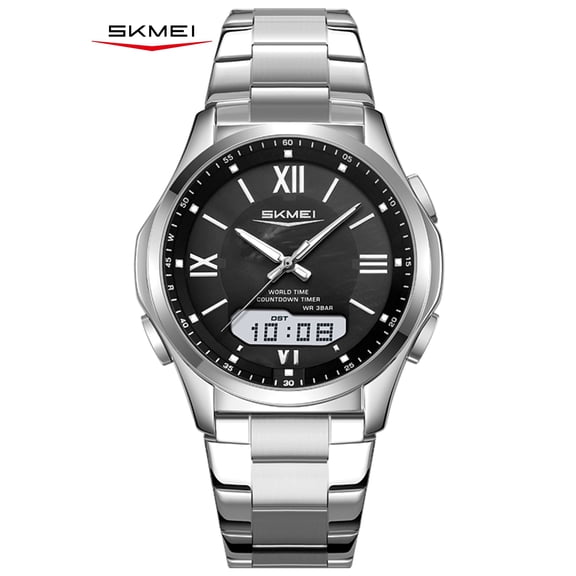 SKMEI Watches for Men Military Digital Watch Sports LED Waterproof Wristwatch Multifunctional Stainless Steel Mens Watch