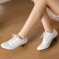 thumbnail image 6 of IUJSOY Kitten Heels for Women Vintage Wingtip Pointed Toe Oxfords Lace up Dress Shoes for Work, 6 of 6