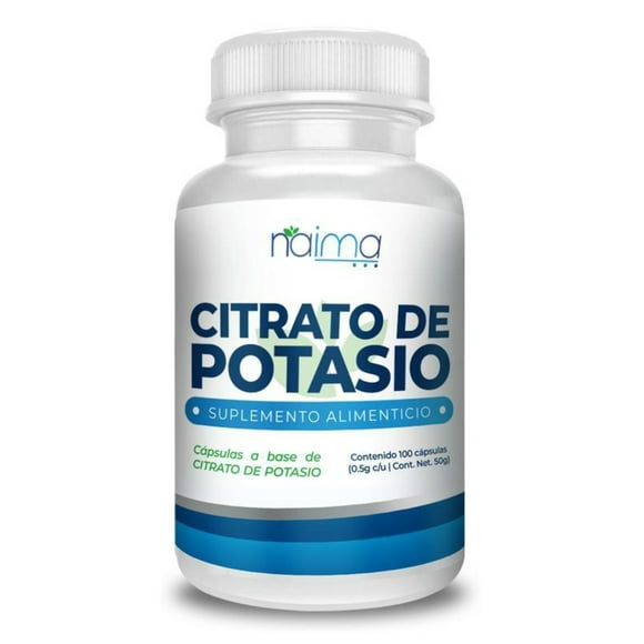 Citrato Potasio Suplemento Alimenticio 100 Capsulas 500 Mg Naima Lab Múltiples beneficios