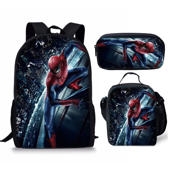 3 Piece Backpack Set with Utility Bag & Pouch, Lightweight Multi-Pocket Daypack, Colorful Artistic Print Travel Carryall for Commuting & Everyday Use