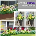 thumbnail image 3 of 24 Bundles Artificial Flowers for Outdoors, Artificial Plants UV Resistant Fake Flowers Greenery Shrubs Plants for Decoration Outdoor Plants Hanging Planter Home Garden Decor, 3 of 5