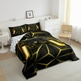 thumbnail image 4 of Gaming Bedding Video Games Comforter Gamepad Console Comforter Set 3d Gaming Geometric Lightweight Microfiber Bedding Sets (Gold, Twin), 4 of 5
