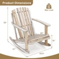 thumbnail image 3 of Gymax 2PCS Adirondack Rocking Chair w/Slatted Seat & High Fanned Back for Backyard, 3 of 10