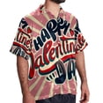 thumbnail image 2 of Valentine's Day Font Men's Short Sleeve Shirts, Casual Hawaiian Print Button Down Summer Beach Top Unisex, 2 of 6