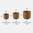 thumbnail image 4 of Best Choice Products Scalloped 3PC Water Hyacinth Nesting Baskets- Chestnut, 4 of 10