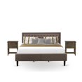 thumbnail image 2 of East West Furniture KD18K-2VL07 3 Pc Bed Set - King Size Platform Bed Brown Headboard with 2 Night Stand - Black Finish Legs, 2 of 8