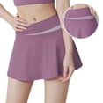 thumbnail image 2 of Color-Block Fake Two Anti-Walk Running Fitness Dance Yoga Sports Skirts, 2 of 6