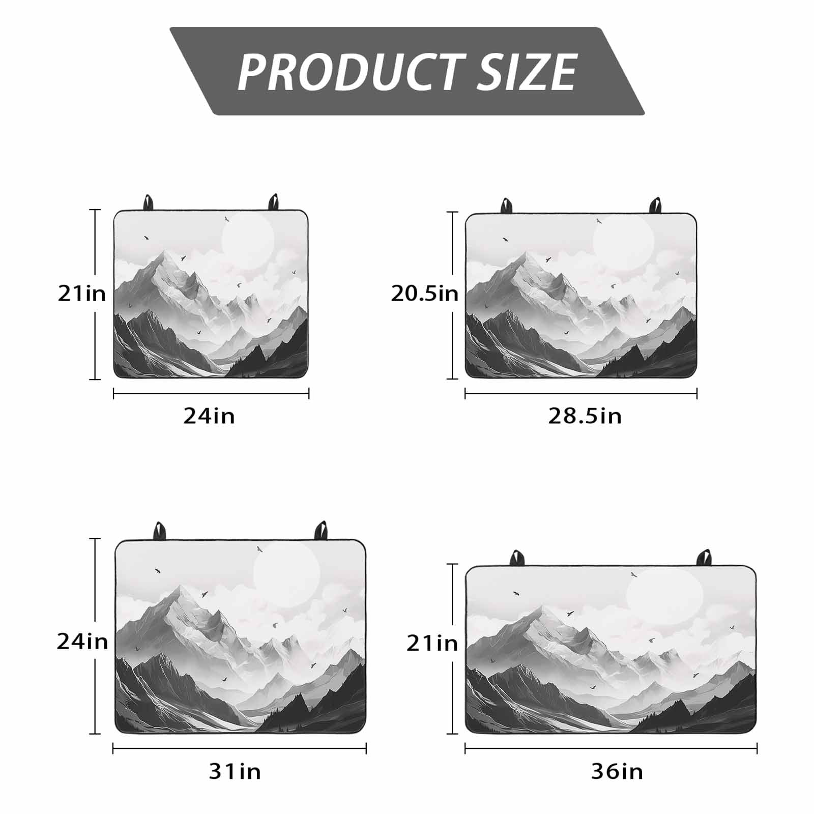 Mountain Stove Top Cover for Electric Stove, Heat-proof & Non Slip Glass Top Stove Cover Protector, Eagle Sky Cloud Black and White Landscape Kitchen Flat Cooktop Rubber Mat 24x21 Inches