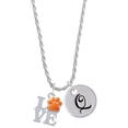 thumbnail image 1 of Delight Jewelry Silvertone Love with Orange Paw Silvertone Script Initial Disc - Q - Charm Necklace, 20"+3", 1 of 4