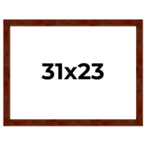31x23 Walnut Brown Veneer Real Wood Picture Frame Width 1.75 inches | Interior Frame Depth 0.5