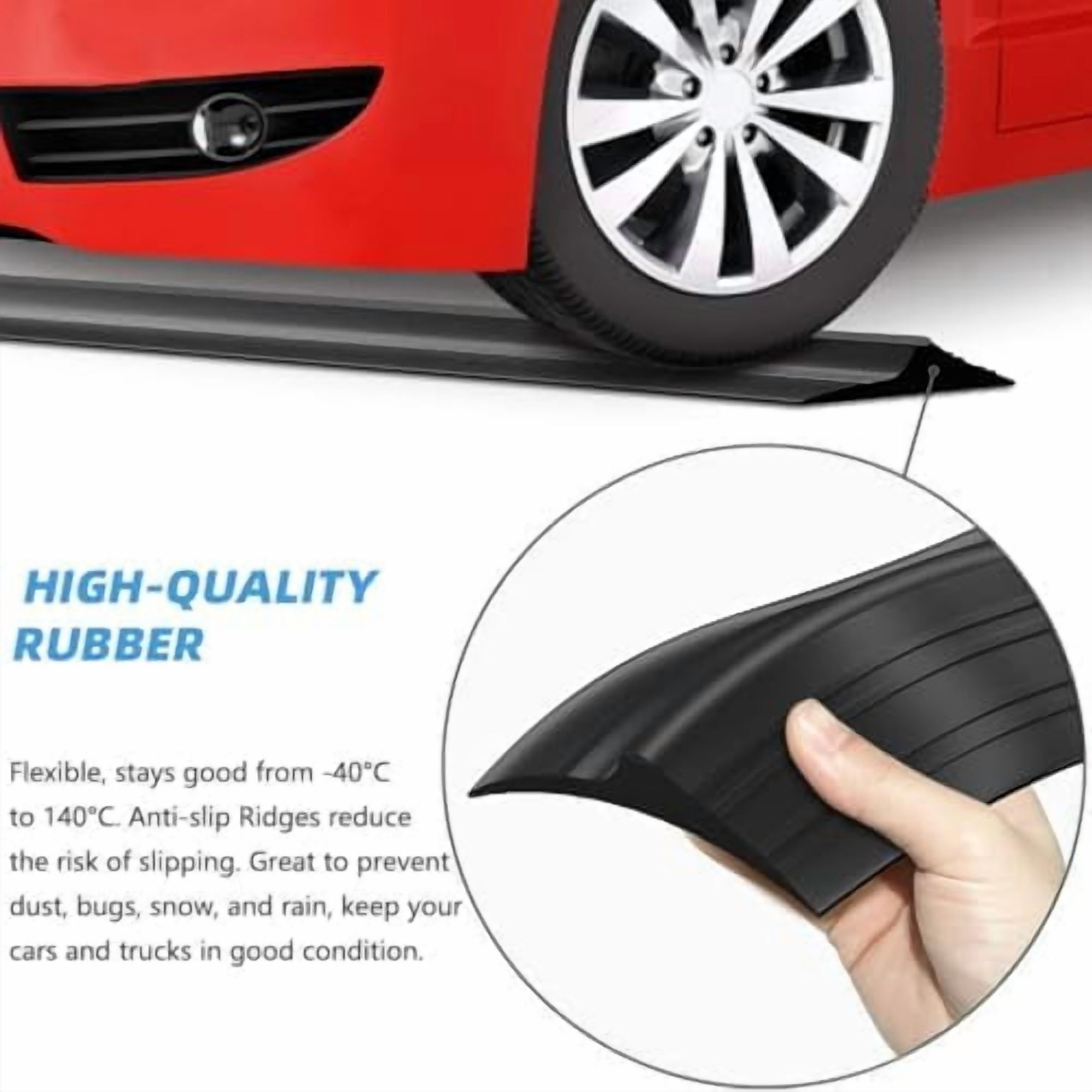 Universal Garage Door Threshold Seal Strip 20FT Kit, Bottom Waterproof Rubber Weather Stripping Replacement（Black, 2 Adhesive）