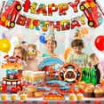 thumbnail image 5 of Fire Truck Party Supplies, 95pcs Fire Truck Birthday Party Decorations - Red Balloons Plates Napkins Tablecloth etc Birthday Party Supplies, 5 of 8