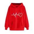 thumbnail image 4 of yoeyez Hoodie for Girl Heart Print Long Sleeve Sweatshirts Hooded Cute Graphic Pullover Tops With Pockets Teen Girls Clothess 2025 Red L, 4 of 6