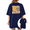 Navy Blue, variant on Cozymy Women's Inspirational Graphic Tee Short Sleeve Crewneck Top with Tropical Print