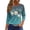 176#Blue, variant on 3/4 Length Sleeve Womens Tops 2026 Summer Fashion Crew Neck Cute Tunic Tops Basic Tees Blouses Loose Fit Pullover Blue XL