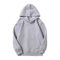 thumbnail image 5 of SHTXOZHI Warm Hooded Sweatshirt for Kids Girls Long Sleeve Solid Color Pullover Casual Outdoor Winter Tops with Pocket, 5 of 8