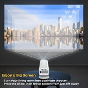Game Projector with 2 gamepads Gaming Consoles Mini Projector with Wifi and Bluetooth Home Theater Office Outdoor Smart Portable Projector Built in 20,000+ Retro Games