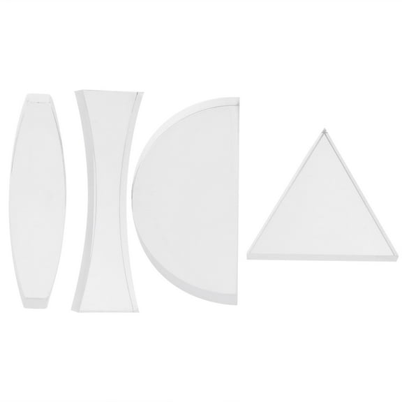 4 Pcs Optical Lens Cylindrical Convex Lens Physical Teaching Equipment Physical Concave Lens Optical Acrylic Lens