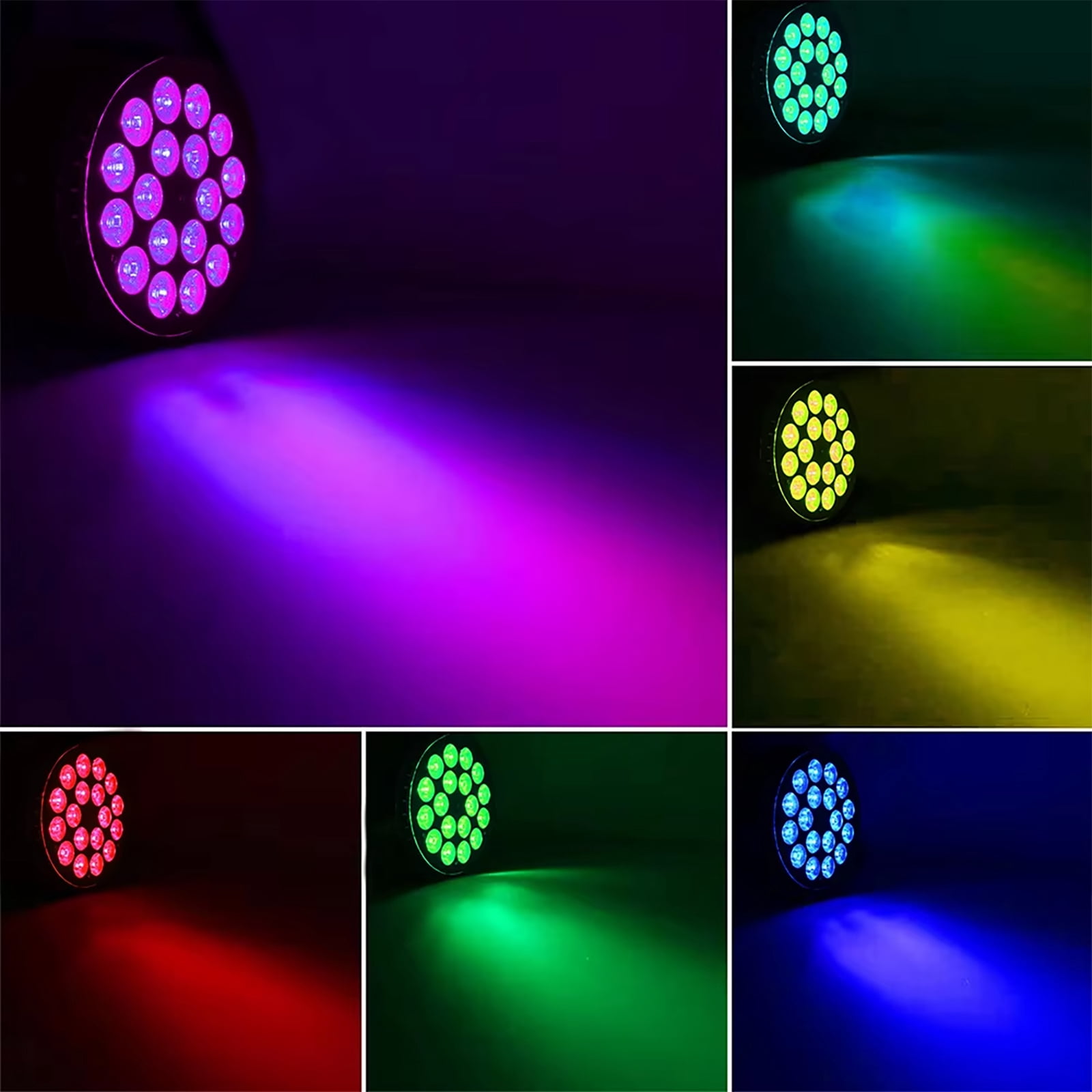 LED Stage Par Lights LED 18X18W water proof DJ Stage Lights RGBWA+UV 6in1 Wash/Strobe Effect DMX512 Control Sound Activated Aluminum Alloy Shell Uplighting Lights for Concerts