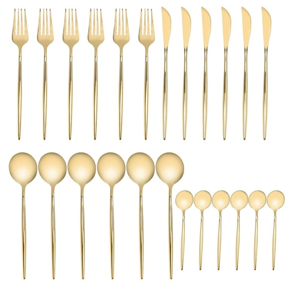 Gold Flatware Set, Rustproof Gold Silverware Set For Home