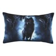 thumbnail image 1 of Fotbe Night Scene of Wolves Funda de Almohada Decorativa Estilo Occidental, Lujo en Algodón, Fundas para Almohadas King, Cojín Estampado para Decoración del Hogar-16"x24", 1 of 6