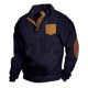 thumbnail image 1 of pstuiky camisas de manga larga para hombre, Suéter de hombre con botones, color liso, cuello alto, mangas largas y cuadrados pequeños salir tops m, 1 of 6