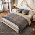 thumbnail image 3 of American Type Double Bed Master Bedroom Modern Contracted Wedding Bed Wooden Furniture European Type 1.8 Meters Princess Bed My Lux Decor Round, 3 of 10