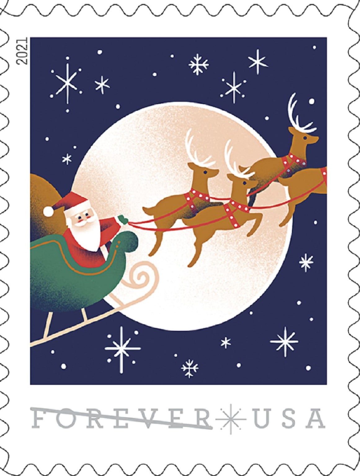 USPS A Visit From Saint Nick Forever, Book of 20 Christmas Stamps