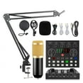 thumbnail image 2 of Condenser Microphone Set With(Optional)Live Sound Card,Metal Shock Mount And Double Layer Pop Filter For Live Podcasting, 2 of 7