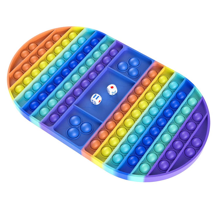 Push Pop Sensory Toy JoyLuq Giant Pop It Game Board with Dice Fidget Rainbow Pop It 